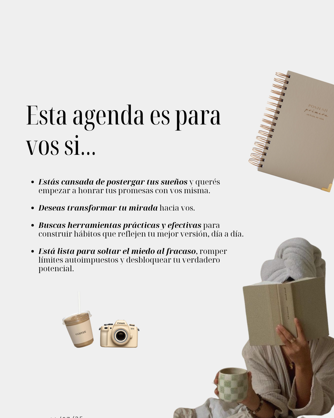 AGENDA para diseñar tu VIDA con "Claridad, Dirección y Amor Propio" (Ebook digital de acompañamiento incluido)